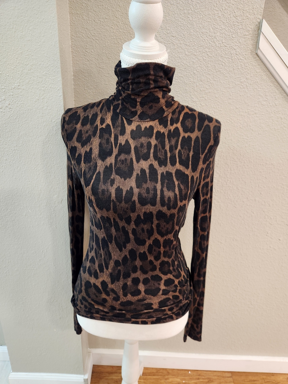 H&M Leopard Print Turtleneck - Brown, Black